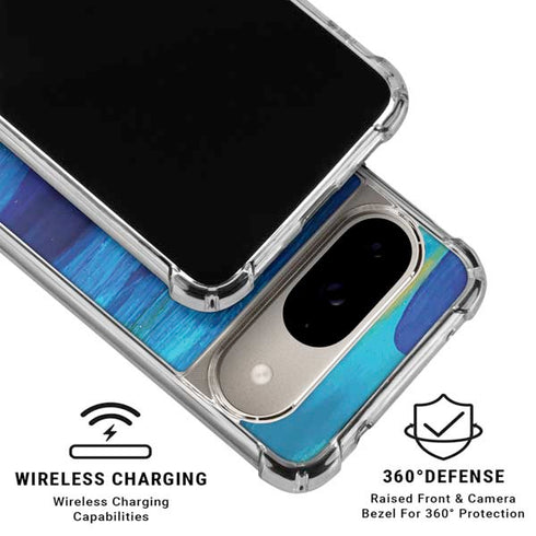 Ocean Blue Brush Stroke by Etta Vee Google Pixel 10 Clear Case